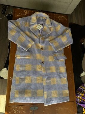 NWT Davi + Dani Lavender and Cream Checkered Coat